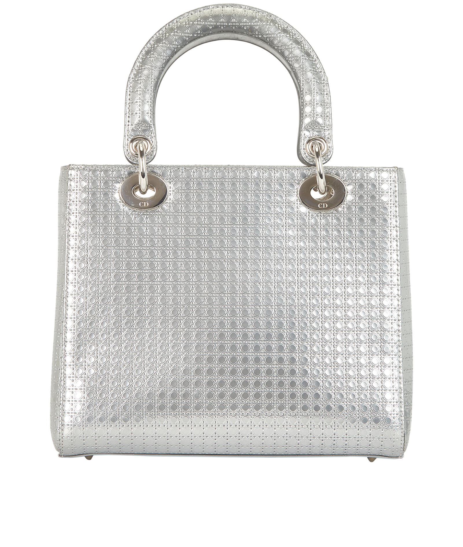 Lady Dior Medium, &pound;1,900, Handbags, Silver, Leather, Back view